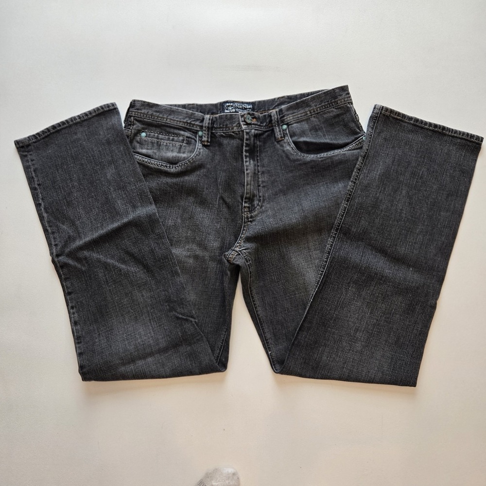 Nat Nast Luxury Originals Black Wash Denim Jeans Men's 38 x 34 Gray Stitching EU